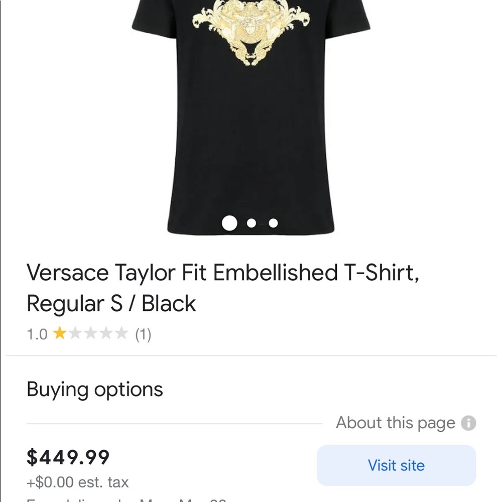 Versace Taylor fit size Small black tshirt. Worn one time only.